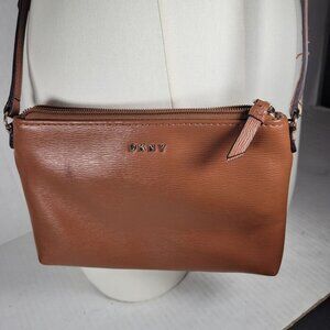 DKNY Brown Casual Workwear Everyday Small PVC Adjustable Strap Crossbody Bag